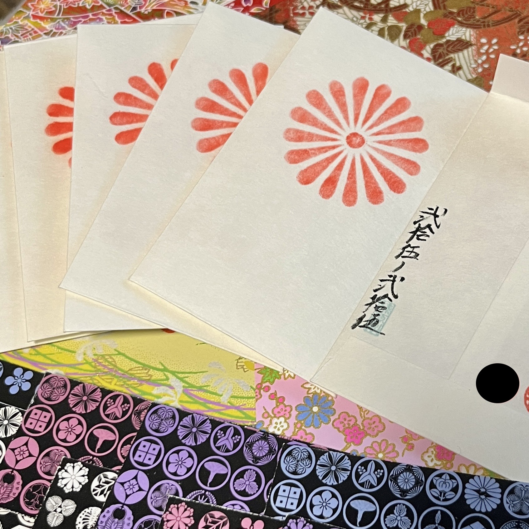 日本の家紋ブロッターアートリバイバル